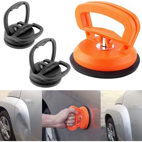 Kit d'extracteur de bosses de voiture 3 pièces - Réparation de bosses sans peinture pour réparation de delles de voiture - Raclette à ventouse pour verre, carrelage, levage de miroir et objets mobiles (1/5)