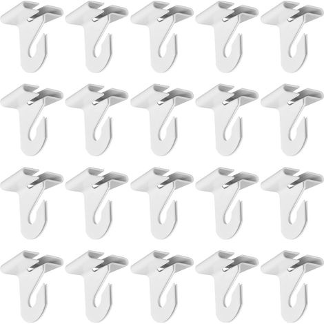 20 Paire Gouttes Plafond Crochets 1" W Métal Barre T Rail Clip Suspendu Gouttes Plafond Tuiles Plafond Crochets pour Suspendre Plantes (1/5)