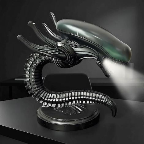 Lampe de bureau Xénomorphe à colonne vertébrale ajustable, lampe LED de science-fiction, objet de collection extraterrestre noir USB, décoration intérieure, pour tables, orientable (1/4)