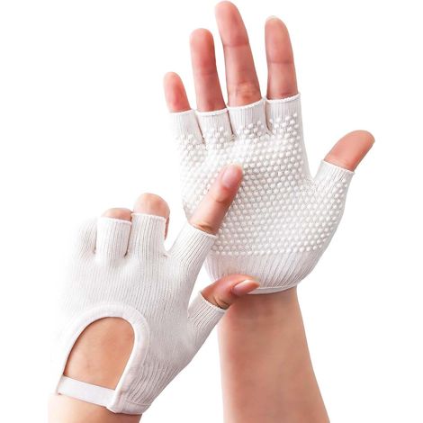 Guanti da Yoga Traspiranti Antiscivolo per Pilates e Allenamento di Forza - Comodi e Assorbenti per Donna, Guanti da Allenamento per Donna e Uomo, Guanti per Sollevamento Pesi in Silicone Antiscivolo (1/5)