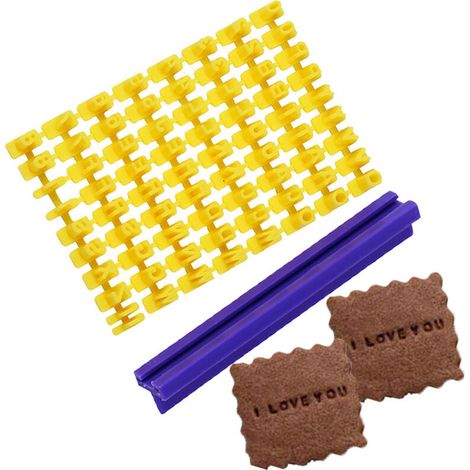 Emporte Piece Alphabet et Chiffre,72 Emporte piece Lettre Tampon Patisserie,Tampons à Biscuits Avec Lettres,Lettre Cookies Stamp pour Gateau, Biscuits, Fondant (1/5)