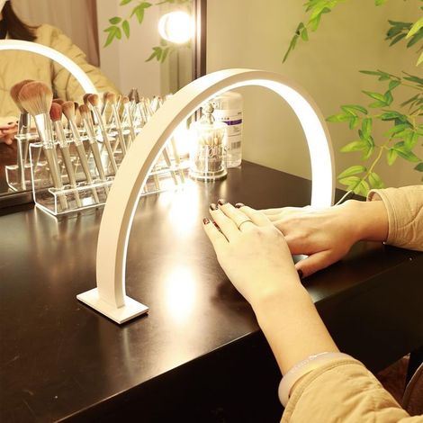 Longueur : 39 cm - Hauteur : 21,5 cm - Lampe de table demi-lune - Lampe pour extensions de cils - Lampe de lecture - Lampe pour manucure - éclairage intérieur (1/4)