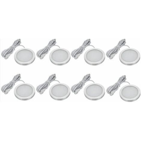 Eclairage pour voiture,Set di 8 Faretti LED interni 12V Dia.59.5mm per cucina roulotte camper VW T4 T5 bianco caldo 3000K (1/5)