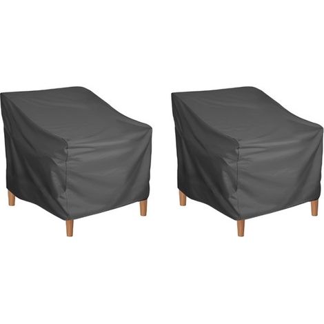 Juego de 2 fundas para sillas de jardín,Fundas protectoras,Fundas para sillas,80 x 85 x 91,5 cm,Tejido Oxford 210D,Negro (1/5)