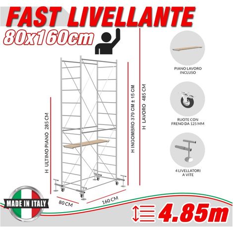 Trabattello FAST livellante Altezza lavoro 4,85 metri