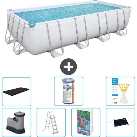 Bestway Bestway Power Steel Rectangulaire - 549x274x122 cm - 8-pièces S619 (1/3)