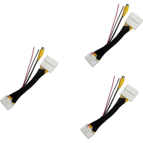 3 adaptadores de cable RCA de 28 pines para cámara de marcha atrás de coche para CX-5, Demio, Axela Roadster, MX-5 y Miata (modelos 2, 3 y 6). (1/4)