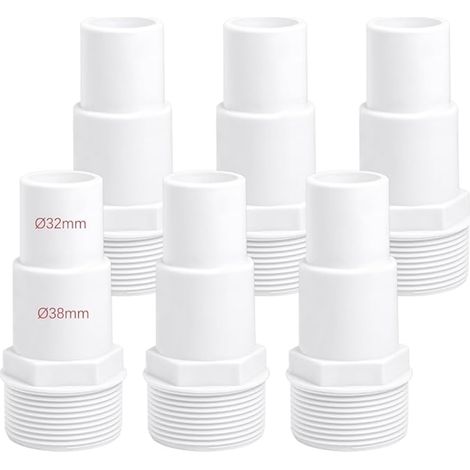 Raccords de Tuyau Piscine - Diamètre : 32/38 mm 1,5”,Skimmer ou Pompe,Raccord de Tuyau Compatible avec tuyaux de Piscine (1/5)