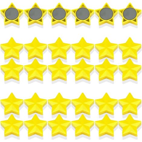 Imán para nevera, imanes para pizarras magnéticas, imanes para nevera, imán para pizarra blanca, imán decorativo, para pizarra magnética, calendario (estrella, amarillo) (1/5)