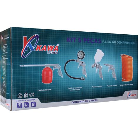 Kit Herramienta Neumatica y Pistolas de Pintar con 5 Piezas - Kawapower