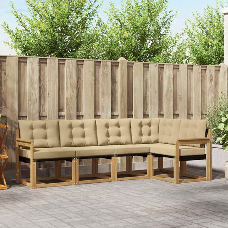 vidaXL Conjunto de sofás de exterior 5 uds. (1/5)