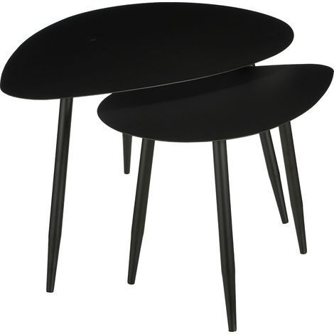 Mica Decorations Ensemble de table d'appoint Noir H47xl60xL80cm (1/4)