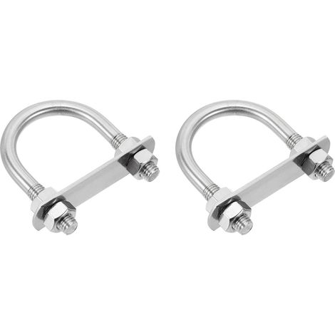 M10 Boulons en U, 2pcs Bride de Fixation en U Solide 45mm Innenbreite 77mm Longueur, Boulon à Œil de Serrage Acier Inoxydable 304 avec Ecrous Et Plaques pour Fixation de Tuyaux (1/5)