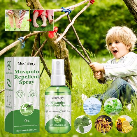 Sanftes Mückenschutzspray, tragbare Mückenschutzflüssigkeit für den Außenbereich mit Pflanzenextrakten – 50 ml -- BIEMMEDUE (1/5)