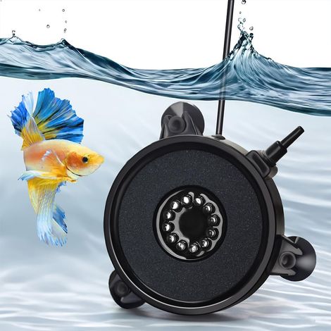 Lampe à bulles LED pour aquarium avec télécommande, plaque de pierre à bulles fines pour une oxygénation optimale et une décoration élégante. (1/5)