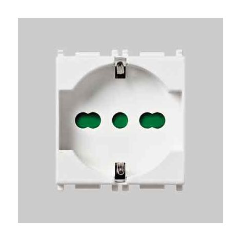 Presa Italiana Tedesca Plana Vimar 10 e 16 A 250V 2P con T Colore Bianco