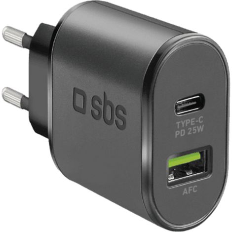 SBS TETRPD25W Ladegerät für Mobilgeräte Smartphone, Tablette Schwarz AC Schnellladung Drinnen