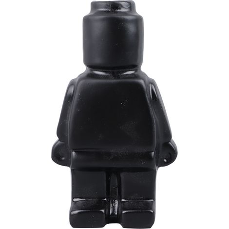 Vase à fleurs Petit Robot, en résine noire, décoration d'entrée pour la maison ou le bureau (1/5)