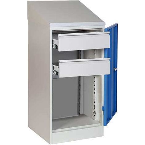 Werkstattpult, feststehend - 2 Schubladen - Maße 500x500x1120mm - W030100006