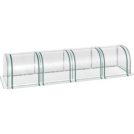 AMXCNOY Serre tunnel, 4 fenêtres à fermeture éclair, structure en acier, bâche robuste et transparente, 395 x 100 x 80 cm (1/5)