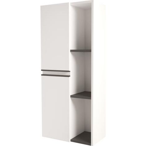 ONDEE ZEN - Colonne de rangement à suspendre EBENE - 52 cm Finition : Blanc - 2 Portes (1/3)