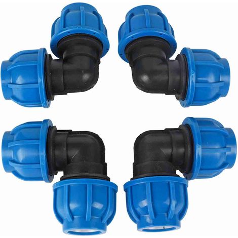 Lot de 4 raccords coudés en plastique PE 32 mm à 32 mm pour tuyaux d'eau (1/5)