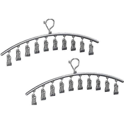 Organisateur de placard, cintre métallique pour pantalons de yoga avec 10 pinces, organisateur de placard suspendu G DS (1/5)