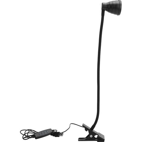 Lampe de Lecture Clip Réglable USB, Lumière d'Apprentissage avec Protection des Yeux, Fournitures d'Éclairage Noir