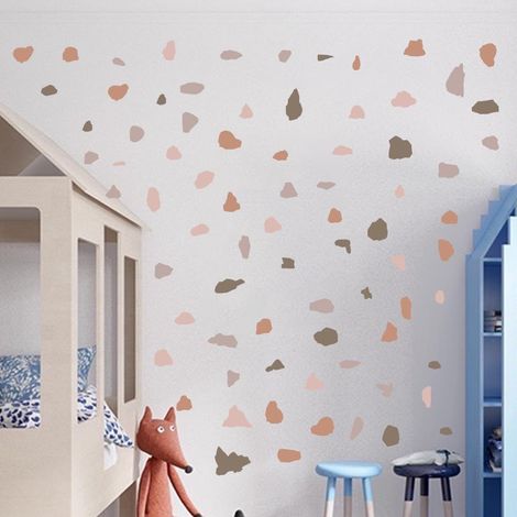 Lot de 4 stickers muraux PVC givrés couleur pierre café, déco adhésive pour chambre, salon et fond TV (1/5)