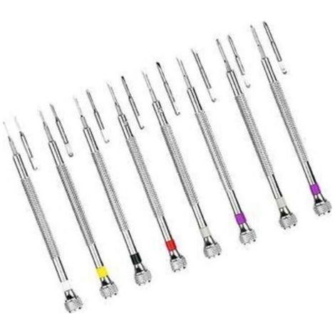 BUNTHAUS PA Tournevis De Précision 8 Pièces Pour Horlogers Avec Outils De Remplacement Et Chiffon Nettoyage (1/4)