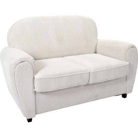 Canapé Club 2 Places Côtelé "Scott" 137cm Beige (1/5)