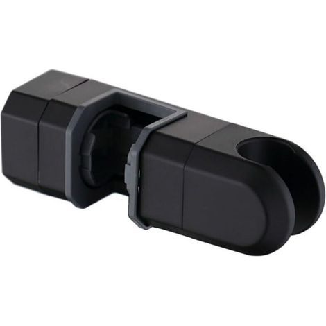 Support de Pommeau de Douche — Universel (15 mm-30 mm), Barre Coulissante Amovible, Noir (13,5 x 4 cm) (1/5)