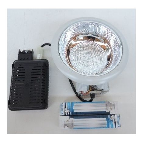 Plafonnier LED encastré 2x26W Ø 230mm blanc – Culot G24q-3 – Ballast électronique 230V déporté – IP20 – 128601 – Trajectoire (1/3)