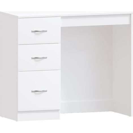 Riano Dressing Table 3 Drawer Makeup Vanity Computer Desk, White (1/5)