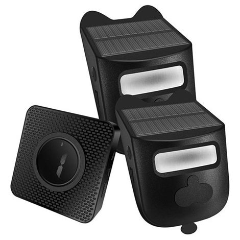 1 set. Color: Black. Material: ABS. AC100-240V. Solar-powered infrared lane warning system compliant with European standards. (1/5)