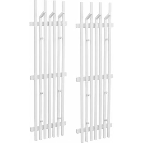 [NEUWERTIG] MCA 2er-Sets Garderobenpaneel HHG-394, Wandgarderobe Garderobenleiste, Massiv-Holz 135x40cm Eiche weiß (1/5)