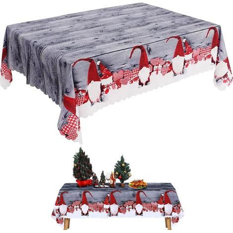 Weihnachts-Tischdecke 180x150 cm rechteckig, waschbar, für Innen & Außen