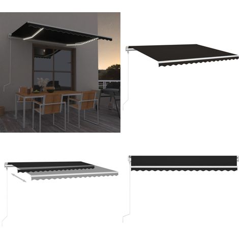 Automatische Markise mit LED & Windsensor 450x350 cm Anthrazit - Gelenkarm Markise - Outdoor Markise - Elektrische Markise - Wind Sensor - LED Beleuchtung - Home & Living (1/5)