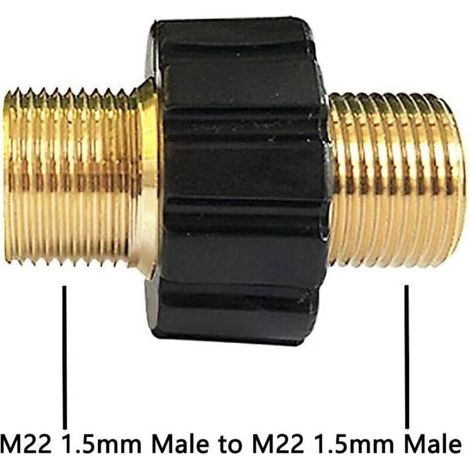 Raccord rapide pour tuyau haute pression – Adaptateur double mâle M22×1,5 mm, Ø14 mm, compatible Kärcher HD/HDs (1/3)