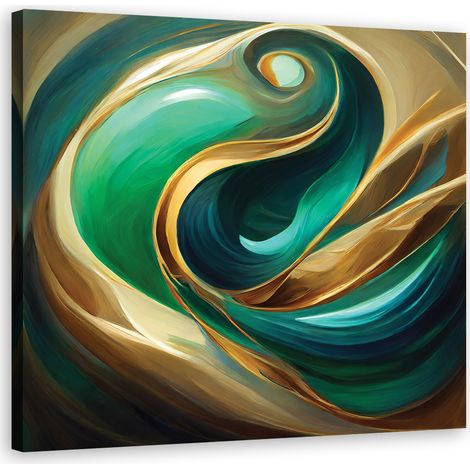 Cadre déco Vert Abstraction 50x50 (1/5)