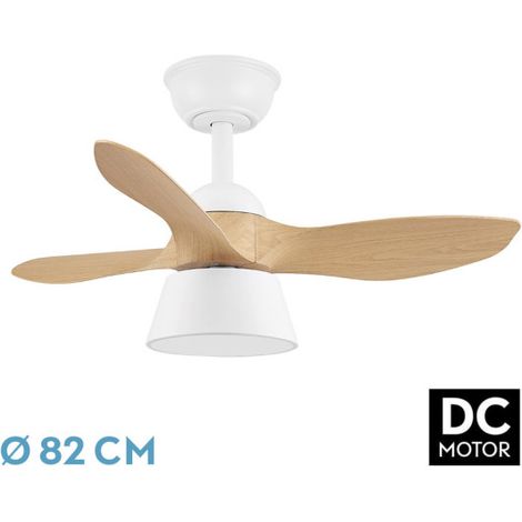 Ventilatore Cubic DC 36W Bianco/Faggio 3 Pale