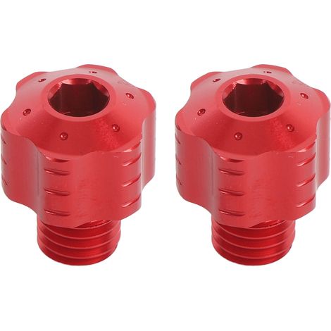 Bouchon de trou de rétroviseur de moto, 2 pièces, filetage inversé de 10mm, vis en alliage d'aluminium, boulons rouges (1/5)