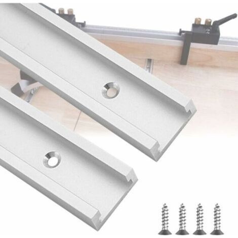300 mm T-Track T-Slot en Aluminium, Rail à Onglet en T pour Scie à Table, Défonceuse et Outils de Travail du Bois, 2 Pièces