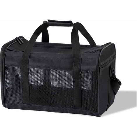 Sac de Transport Pliable pour Chat et Petit Chien - Avec Bandoulière Réglable - Pour Voiture, Aviateur et Train (Noir, M) (1/5)
