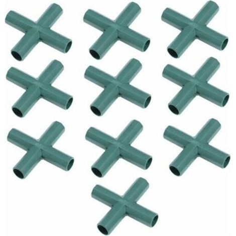Connecteurs de Cadre en Plastique Connecteurs Connecteurs Connecteurs de Tube d'angle Droit Connecteurs de Construction pour Serre 16mm 4 Voies Croix 10pcs (1/4)