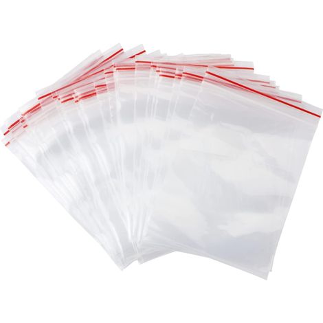 Sachet Zip - 100 Pièces - Polyéthylène - Fermeture Réutilisable - Aliment et Bricolage - 10 x 15 cm (1/5)
