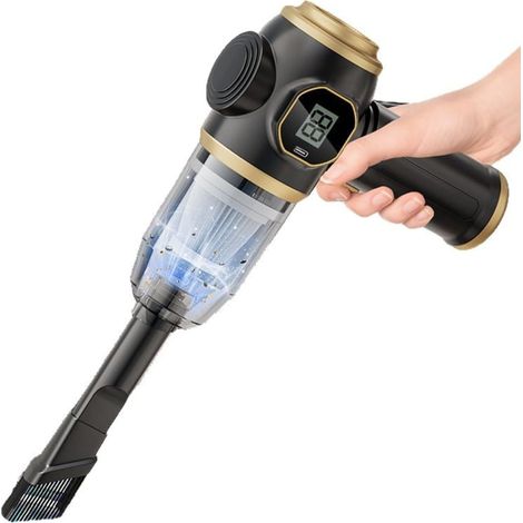 2er-Pack kabellose Mini-Handstaubsauger für Autos mit 4500 Pa und LED-Anzeige (Schwarz) (1/5)