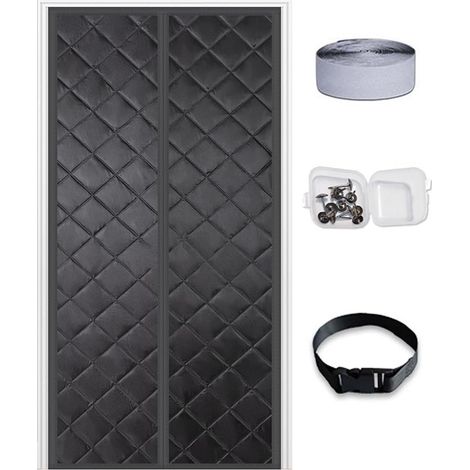 Rideau Porte Isolation Thermique magnétique Personnalisable, Couverture Porte en Tissu Thermique épais amélioré, Couverture Porte insonorisée Couverture d'isolation Porte Grenier,Noir
