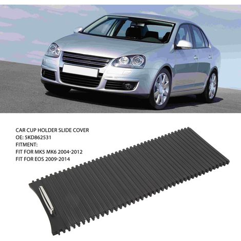 Schiebedeckel für Getränkehalter mit leichtgängigem, kratzfestem Schiebemechanismus, Teilenummer 5KD862531, für Volkswagen MK5 MK6 (1/5)
