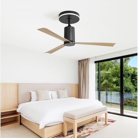 Ventilador de techo de 132 cm (52") con luz LED - 3 aspas de ABS - Motor de DC reversible de 6 velocidades - Control remoto - Para patio/sala de estar (1/5)